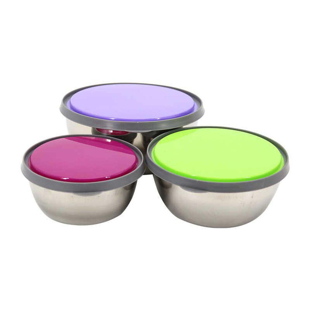 Steel 3 piece bowl set