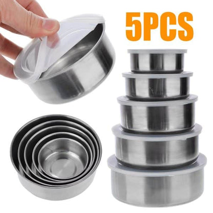 Steel 5 piece bowl set